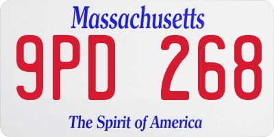 MA license plate 9PD268
