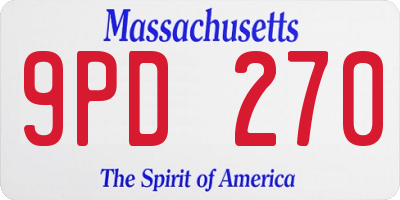 MA license plate 9PD270