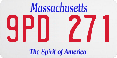 MA license plate 9PD271