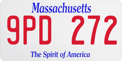 MA license plate 9PD272
