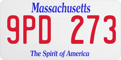 MA license plate 9PD273
