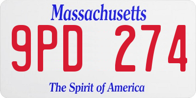 MA license plate 9PD274
