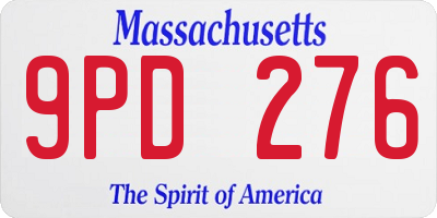 MA license plate 9PD276