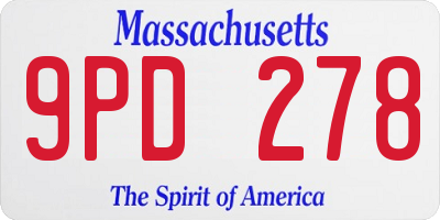 MA license plate 9PD278