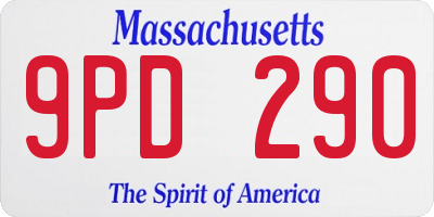 MA license plate 9PD290