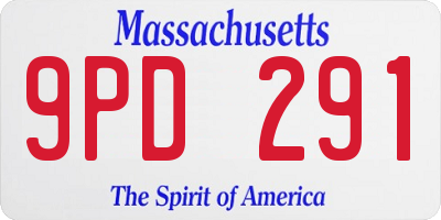 MA license plate 9PD291