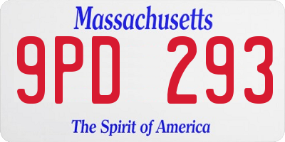 MA license plate 9PD293