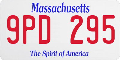 MA license plate 9PD295