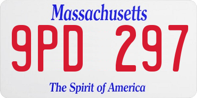MA license plate 9PD297