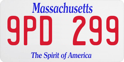MA license plate 9PD299