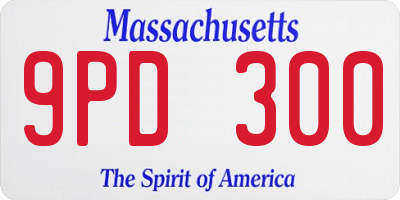 MA license plate 9PD300