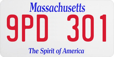 MA license plate 9PD301