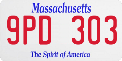 MA license plate 9PD303
