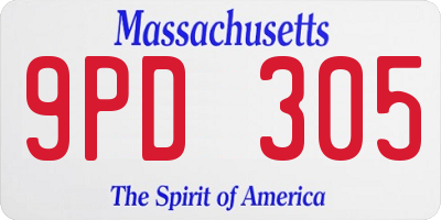 MA license plate 9PD305