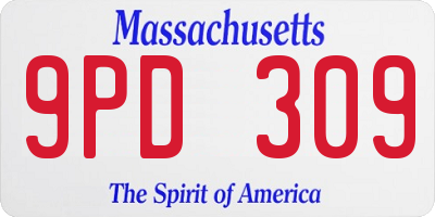 MA license plate 9PD309