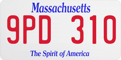 MA license plate 9PD310