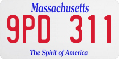 MA license plate 9PD311