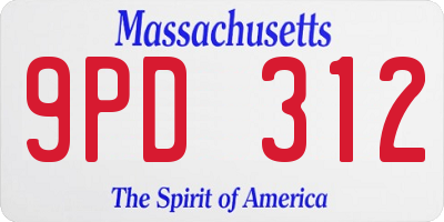 MA license plate 9PD312