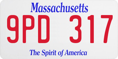 MA license plate 9PD317