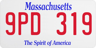MA license plate 9PD319