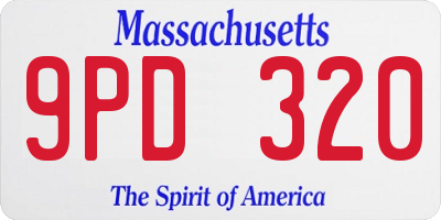 MA license plate 9PD320