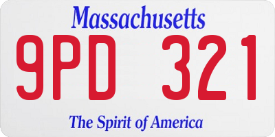 MA license plate 9PD321