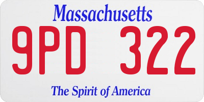 MA license plate 9PD322