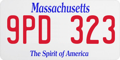 MA license plate 9PD323