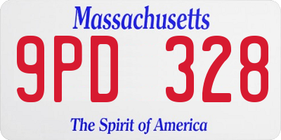 MA license plate 9PD328