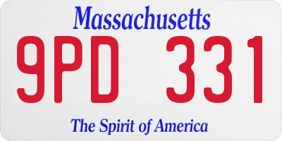 MA license plate 9PD331