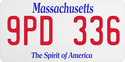 MA license plate 9PD336