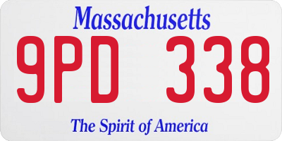 MA license plate 9PD338