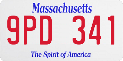 MA license plate 9PD341