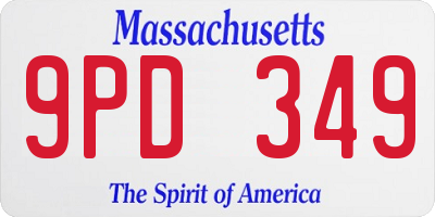 MA license plate 9PD349