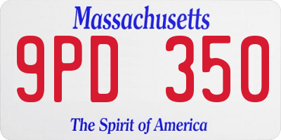 MA license plate 9PD350