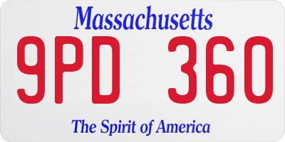 MA license plate 9PD360