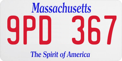 MA license plate 9PD367