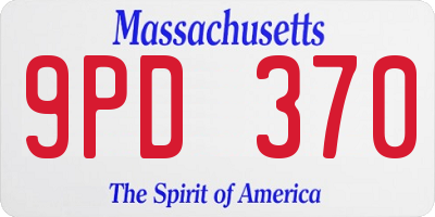 MA license plate 9PD370