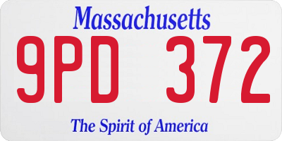 MA license plate 9PD372