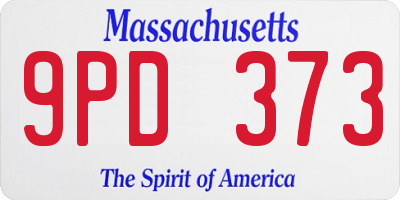 MA license plate 9PD373