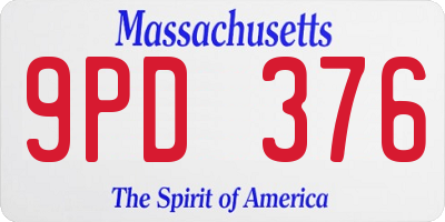 MA license plate 9PD376
