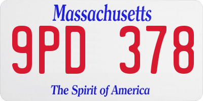 MA license plate 9PD378