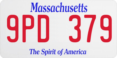 MA license plate 9PD379