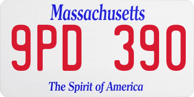 MA license plate 9PD390
