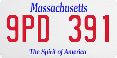 MA license plate 9PD391