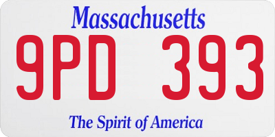 MA license plate 9PD393