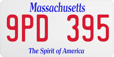 MA license plate 9PD395