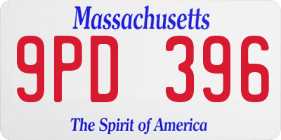 MA license plate 9PD396