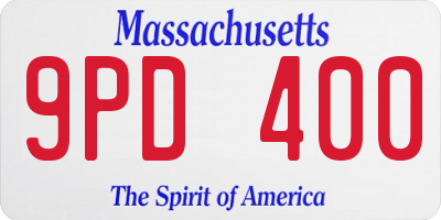 MA license plate 9PD400