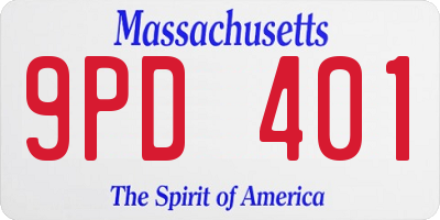 MA license plate 9PD401